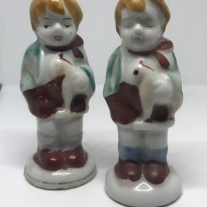 Occupied Japan Vintage Little Boy Bundle x 2 Figurines